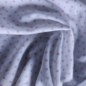 Koszulowa koszula sukienka biały z czerwonym wzorem KO40 cena za 0,5mb