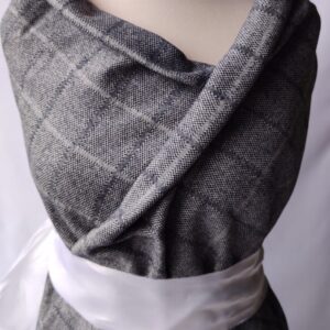 Wełna szara krata (W35) cena za 1m