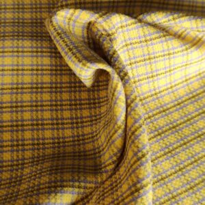 Wełna krata żółta żakiety dekoracja luksusowa odzież cena za1m(U2)