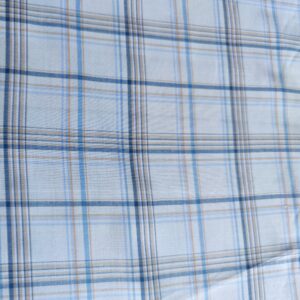 Len Koszulowy koszula krata biały niebieski KO22