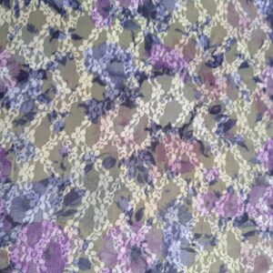 Tkanina koronka wzór kwiaty cena za 05,mb (KO2)