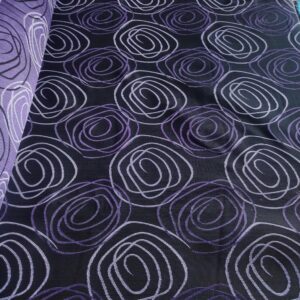 Tkanina obiciowa czarny fioletowy dekoracje obicia cena za 0,5m OB18