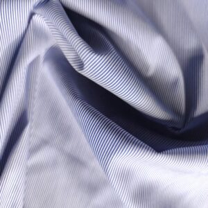 Tkanina Bawełna Koszulowa koszula sukienka paski granatowe odzież KO59