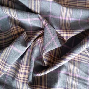 tkanina bawełna krata szary beż fiolet lycra ubrania dekoracje cena za 0,5m