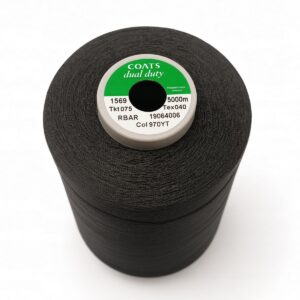 Mocne nici Coats Dual Duty 5000m czarna do szycia odzieży tapicerki Tkt 075